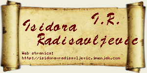 Isidora Radisavljević vizit kartica